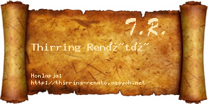 Thirring Renátó névjegykártya